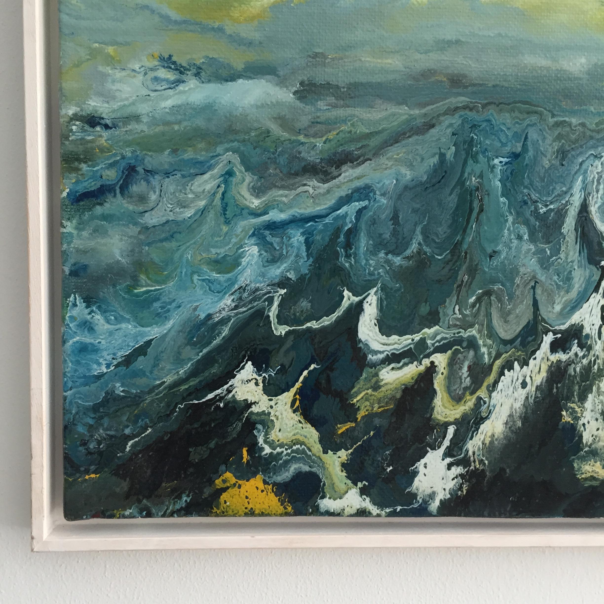 Vittorio Bellini 'Landscape' 2002-2003 Oil Enamel Canvas Sky Sea Colorful Blue For Sale 14