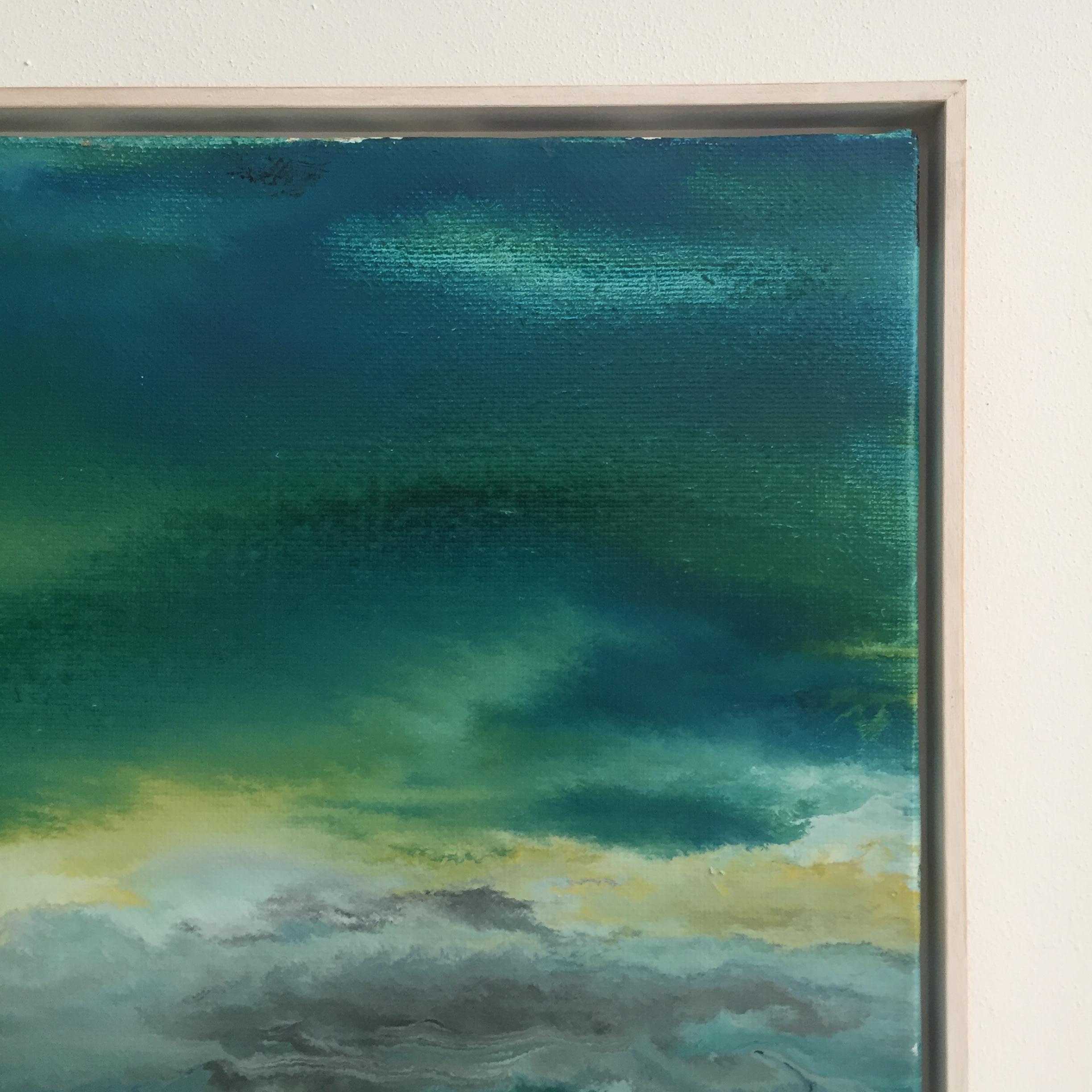 Vittorio Bellini 'Landscape' 2002-2003 Oil Enamel Canvas Sky Sea Colorful Blue For Sale 17