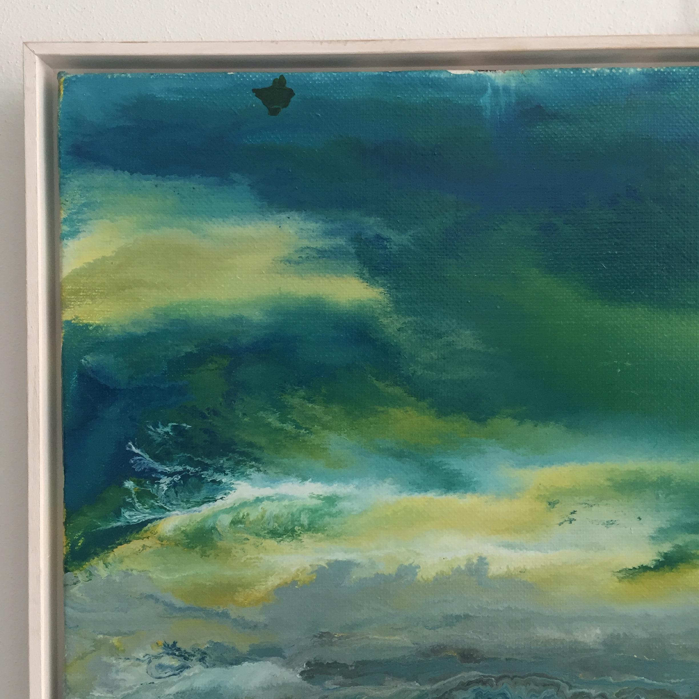 Vittorio Bellini 'Landscape' 2002-2003 Oil Enamel Canvas Sky Sea Colorful Blue For Sale 19