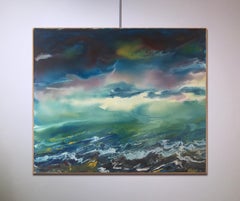 Vittorio Bellini 'Seaside Countries' 2002 Oil Enamel Canvas Landscape Colorful