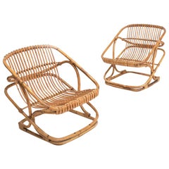 Vittorio Bonacina, Pair of Rattan Armchairs, Italy, 1960