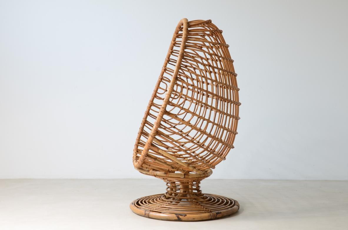 Mid-Century Modern Vittorio Bonacina, splendide assise en forme d'œuf tissée en vente
