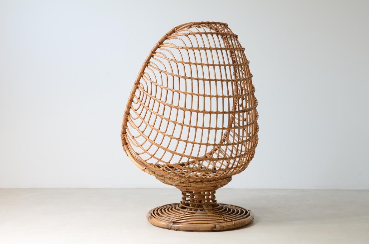 italien Vittorio Bonacina, splendide assise en forme d'œuf tissée en vente