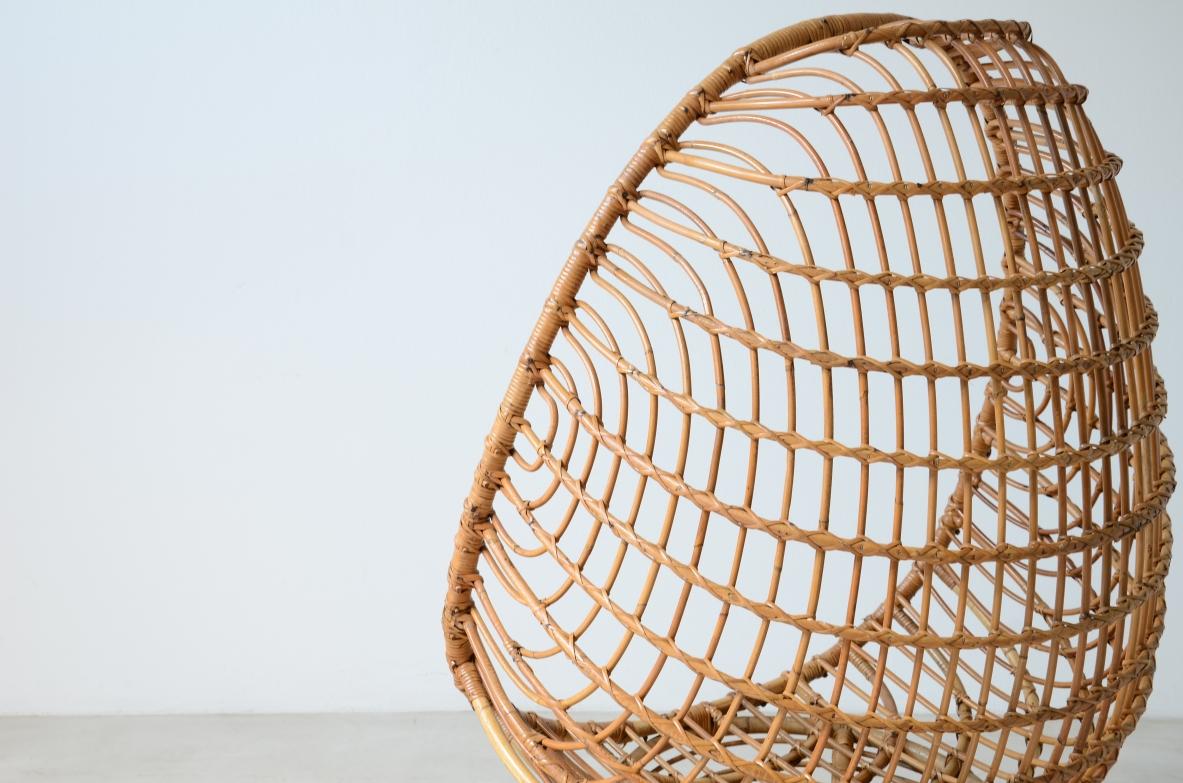 Vittorio Bonacina, splendide assise en forme d'œuf tissée Excellent état - En vente à Milano, IT