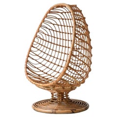 Vittorio Bonacina, splendid egg-shaped seat in woven rush