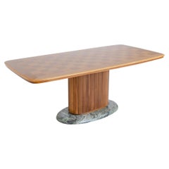 Vintage Vittorio Dassi 1940s Dining Table with a Very Nice Mahogany Oval Column Base