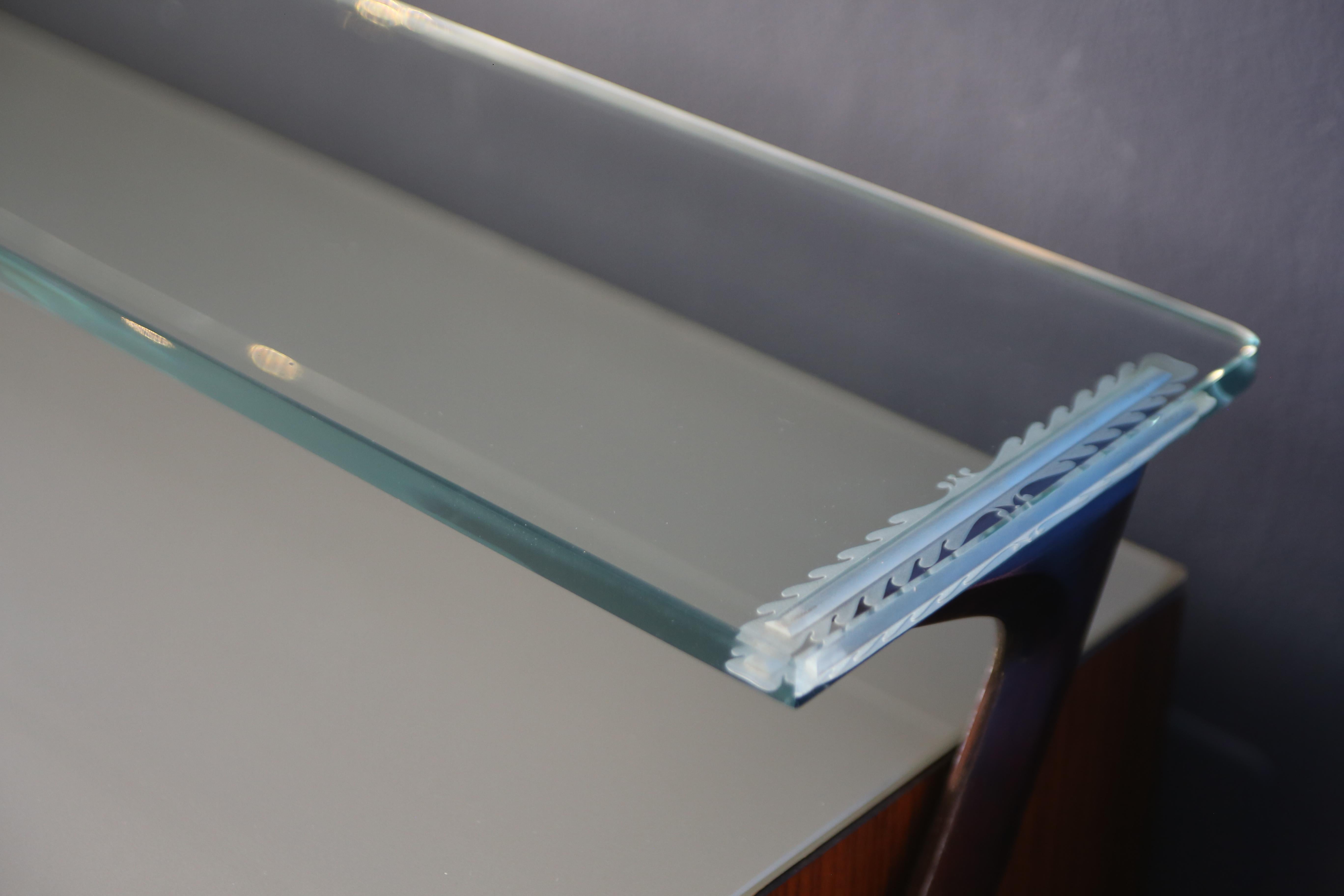 Mid-Century Modern Vittorio Dassi 1950s sideboard glass top For Sale