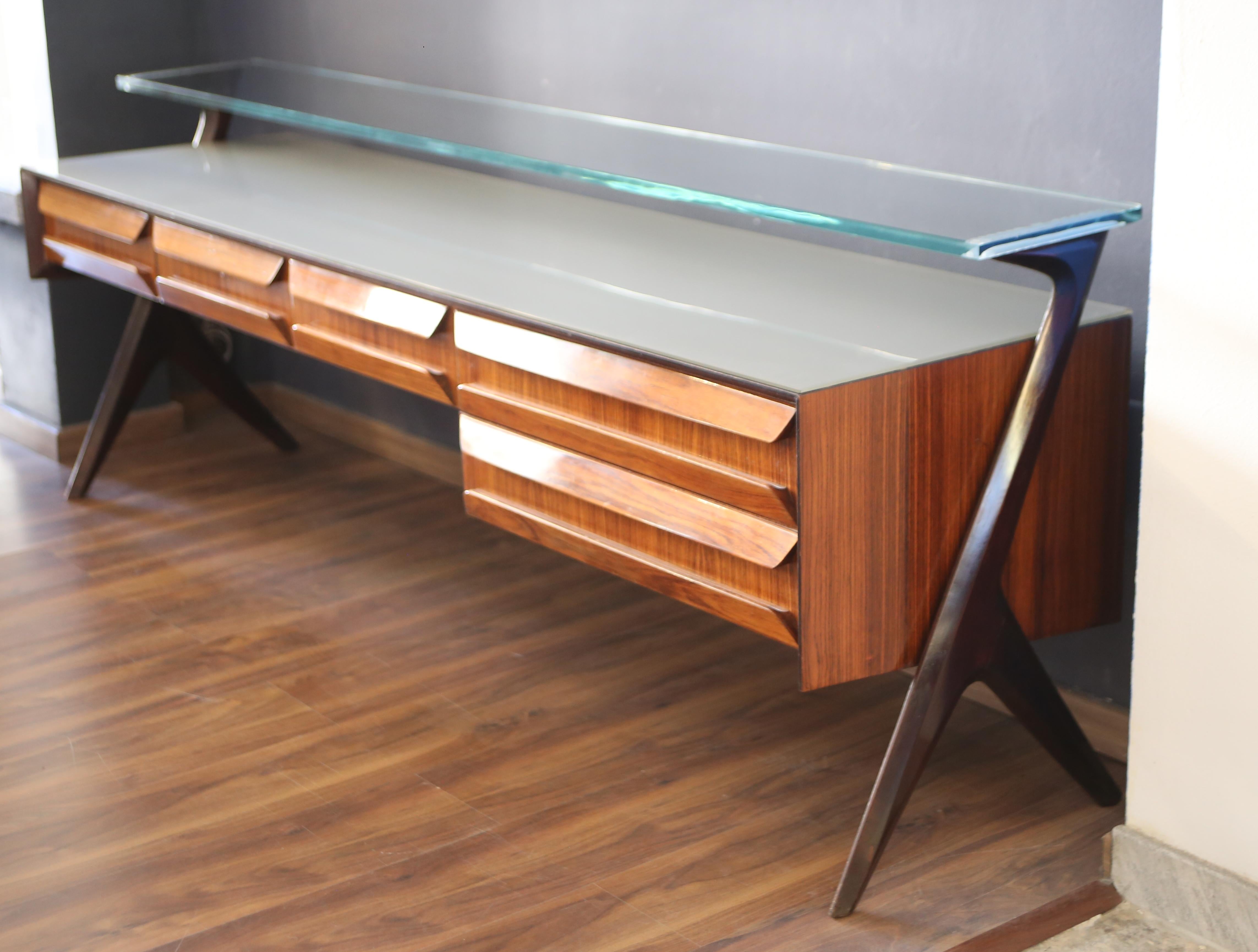 Other Vittorio Dassi 1950s sideboard glass top For Sale