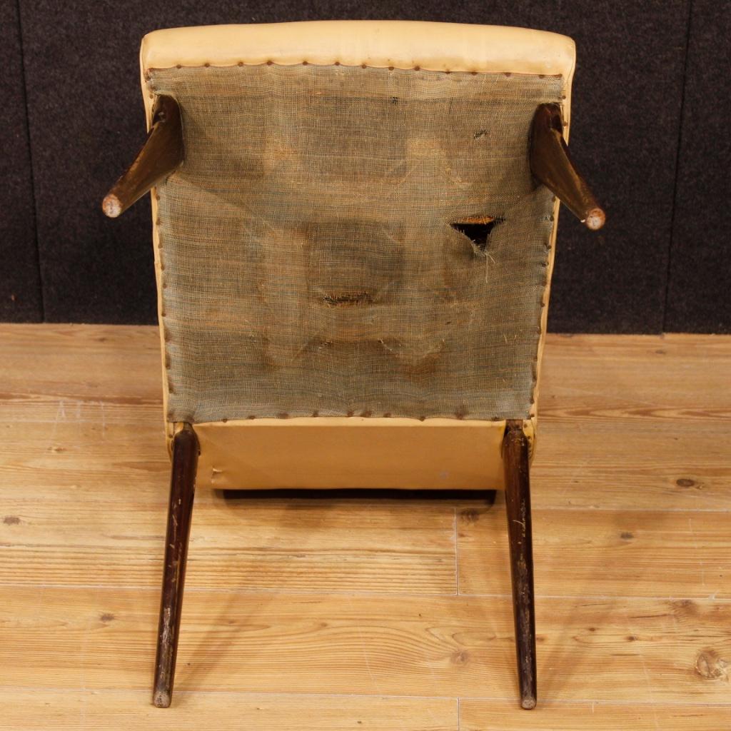 Vittorio Dassi 20th Century Faux Leather Italian Design 4 Chairs, 1950 8
