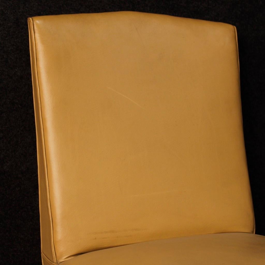 Vittorio Dassi 20th Century Faux Leather Italian Design 4 Chairs, 1950 1
