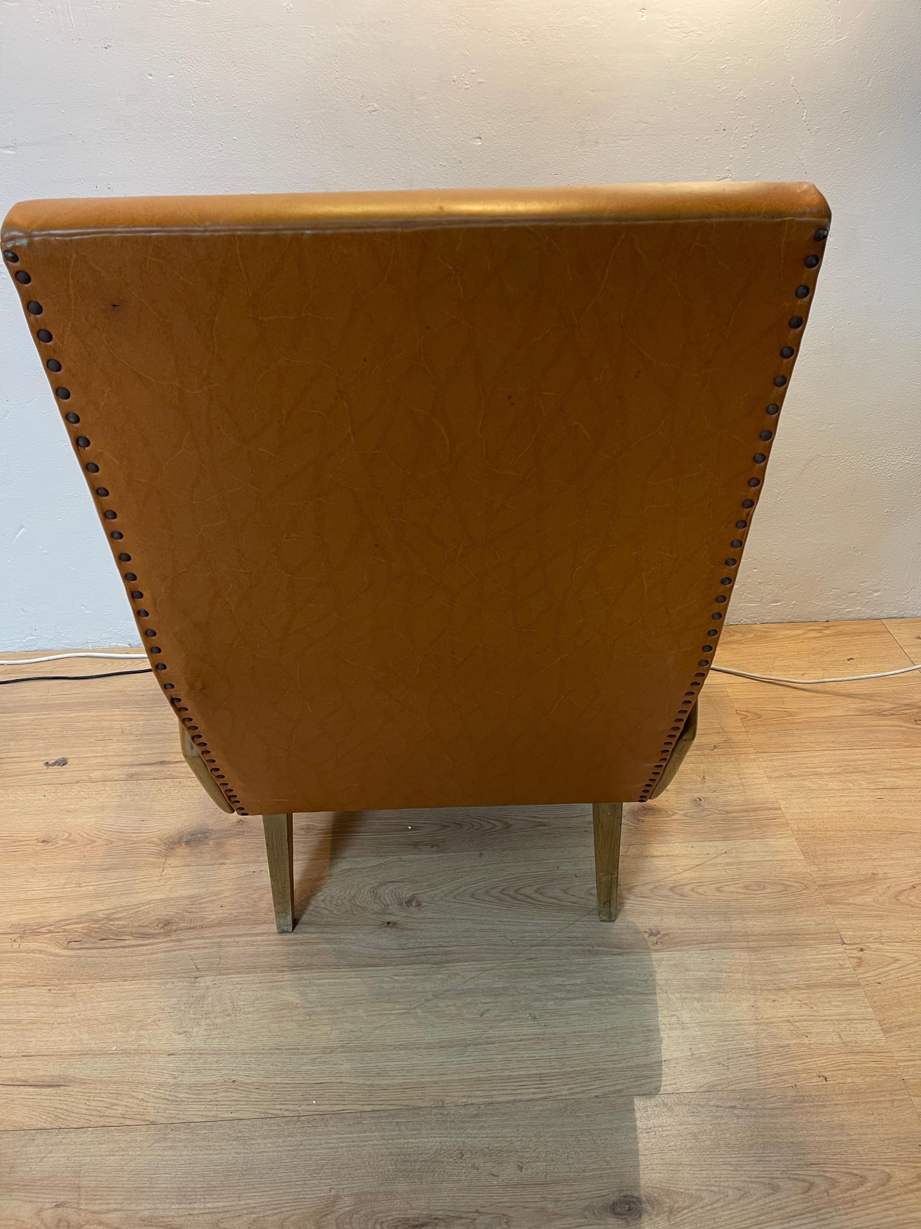 Faux Leather Vittorio Dassi Armchair For Sale