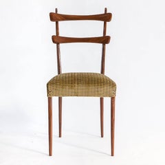 Vittorio Dassi Design Dining Chairs, Rosewood Frame and Upholstered Seat