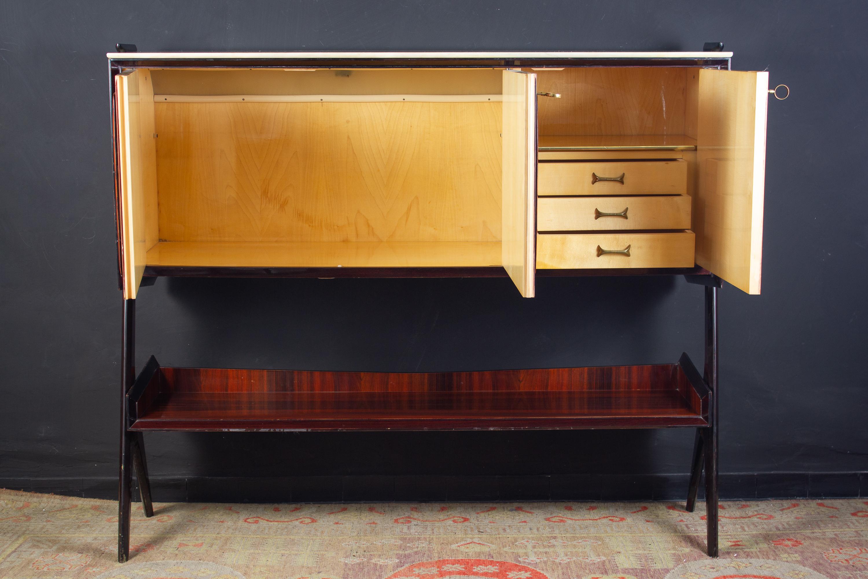 Vittorio Dassi Design Midcentury Sideboard or Bar Cabinet, 1950s For Sale 6