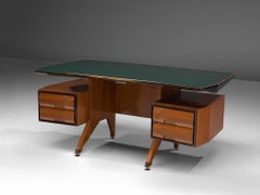 Vittorio Dassi Desk in Walnut with Glass Top