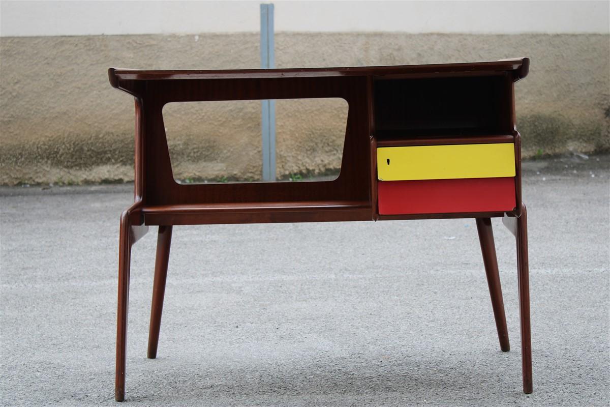Vittorio Dassi Desk Minimal Geometric Mahogany and Laminate Midcentury For Sale 9