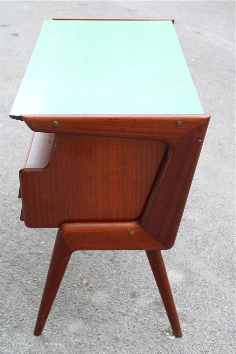 Italian Vittorio Dassi Desk Minimal Geometric Mahogany and Laminate Midcentury For Sale