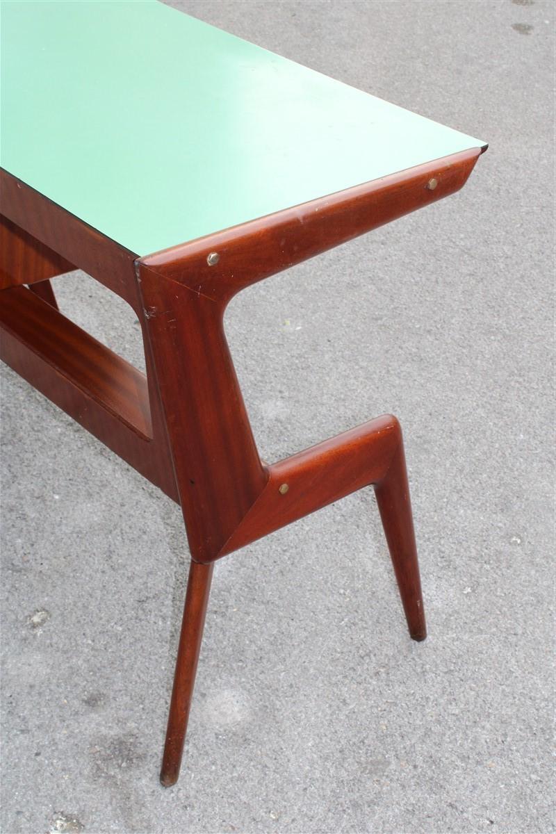 Vittorio Dassi Desk Minimal Geometric Mahogany and Laminate Midcentury For Sale 1