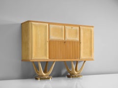 Bar sec Vittorio Dassi avec peau de chèvre laquée et marbre