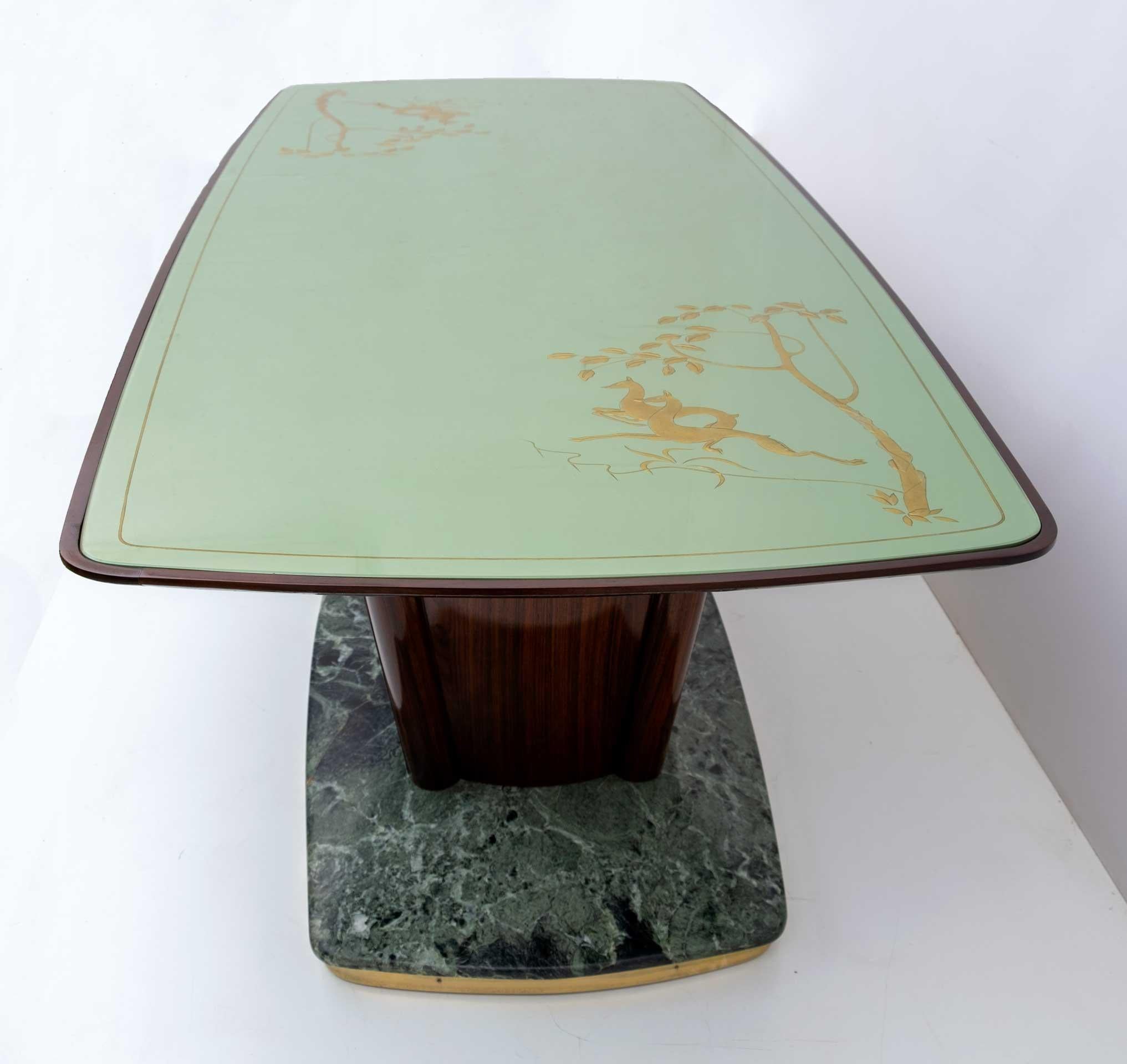 Laiton Vittorio Dassi Iconic Design Mid-Century Modern Italian Dining Table, 50s, Rare ! en vente