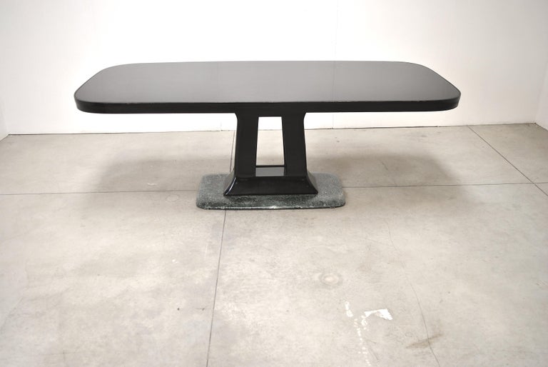 Vittorio Dassi Italian Art Deco Dining Table with Marble Base, 1940s at
