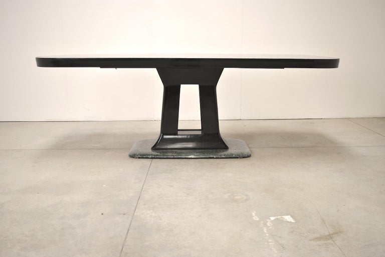 Vittorio Dassi Italian Art Deco Dining Table with Marble Base, 1940s at