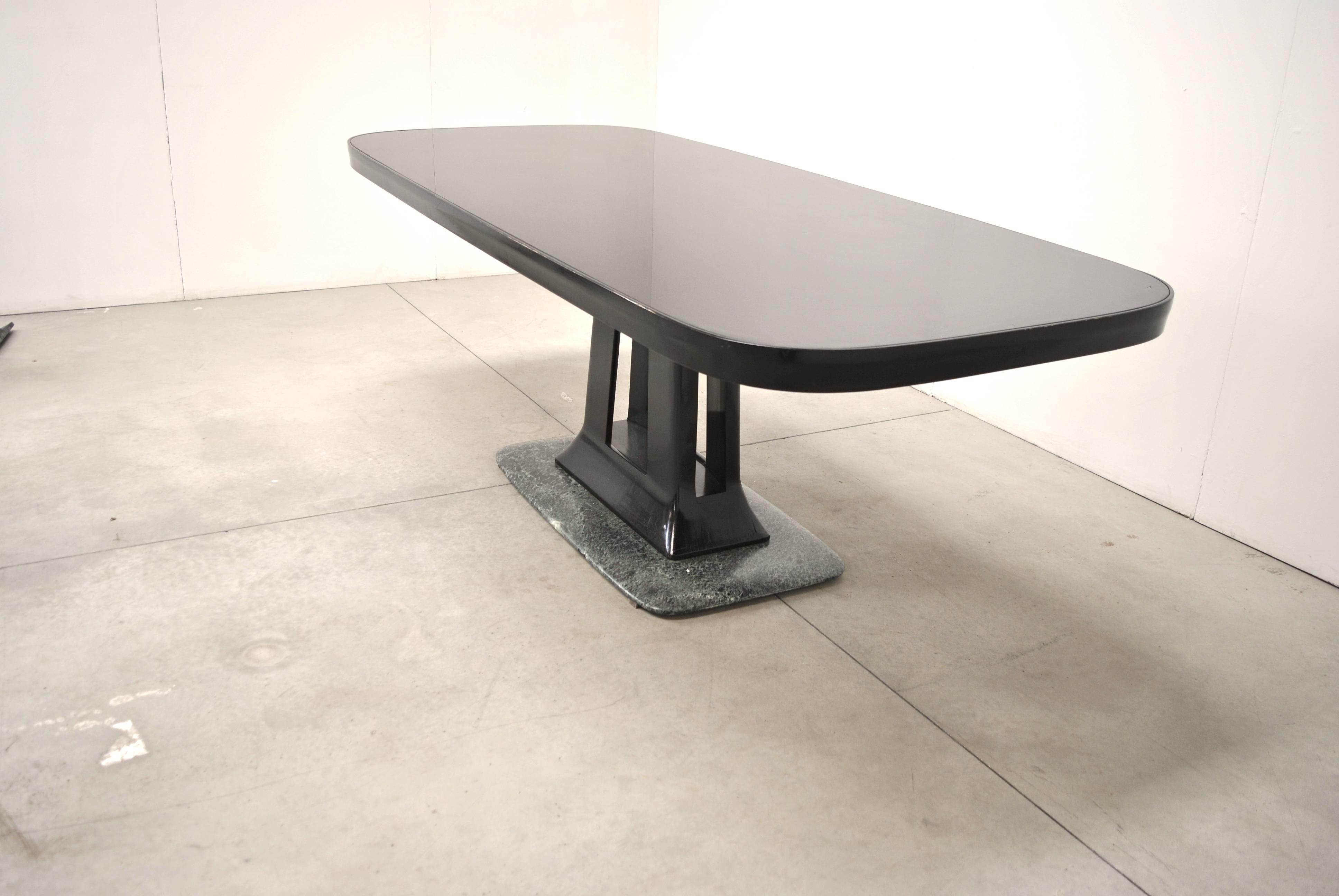 Vittorio Dassi Italian Art Deco Dining Table with Marble Base, 1940s 1