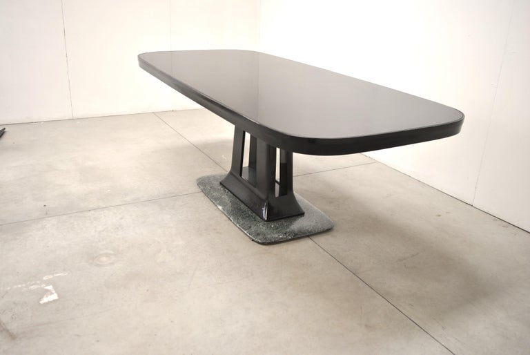 Vittorio Dassi Italian Art Deco Dining Table with Marble Base, 1940s at