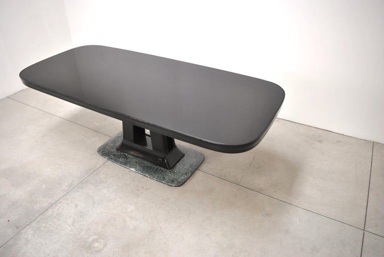 Vittorio Dassi Italian Art Deco Dining Table with Marble Base, 1940s at