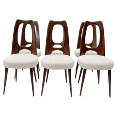 Vittorio Dassi Italian Mahogany Dining Chairs, Italy 1950s