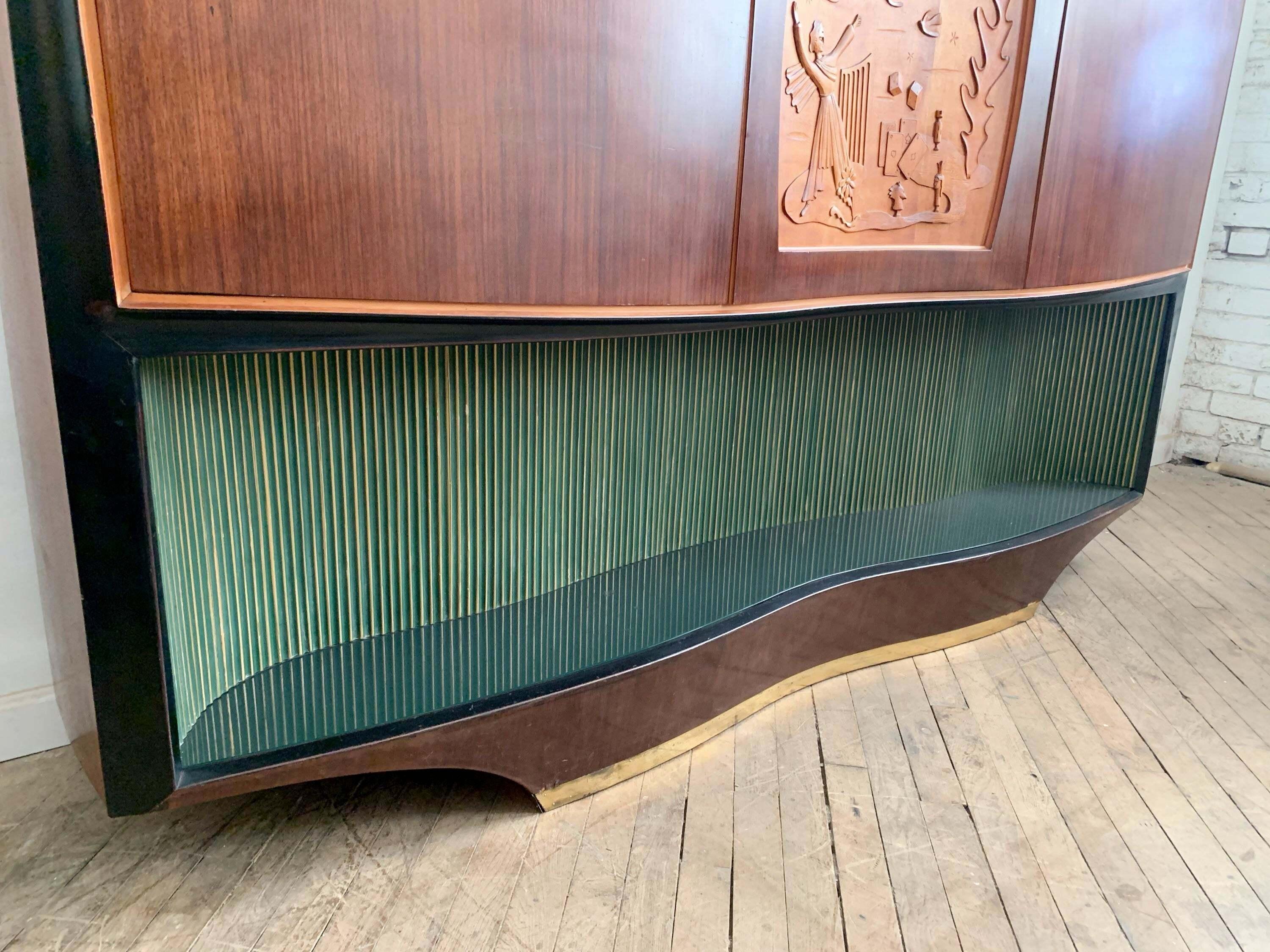 Vittorio Dassi Italian Mid-Century Modern Sideboard Bar Cabinet For Sale 3