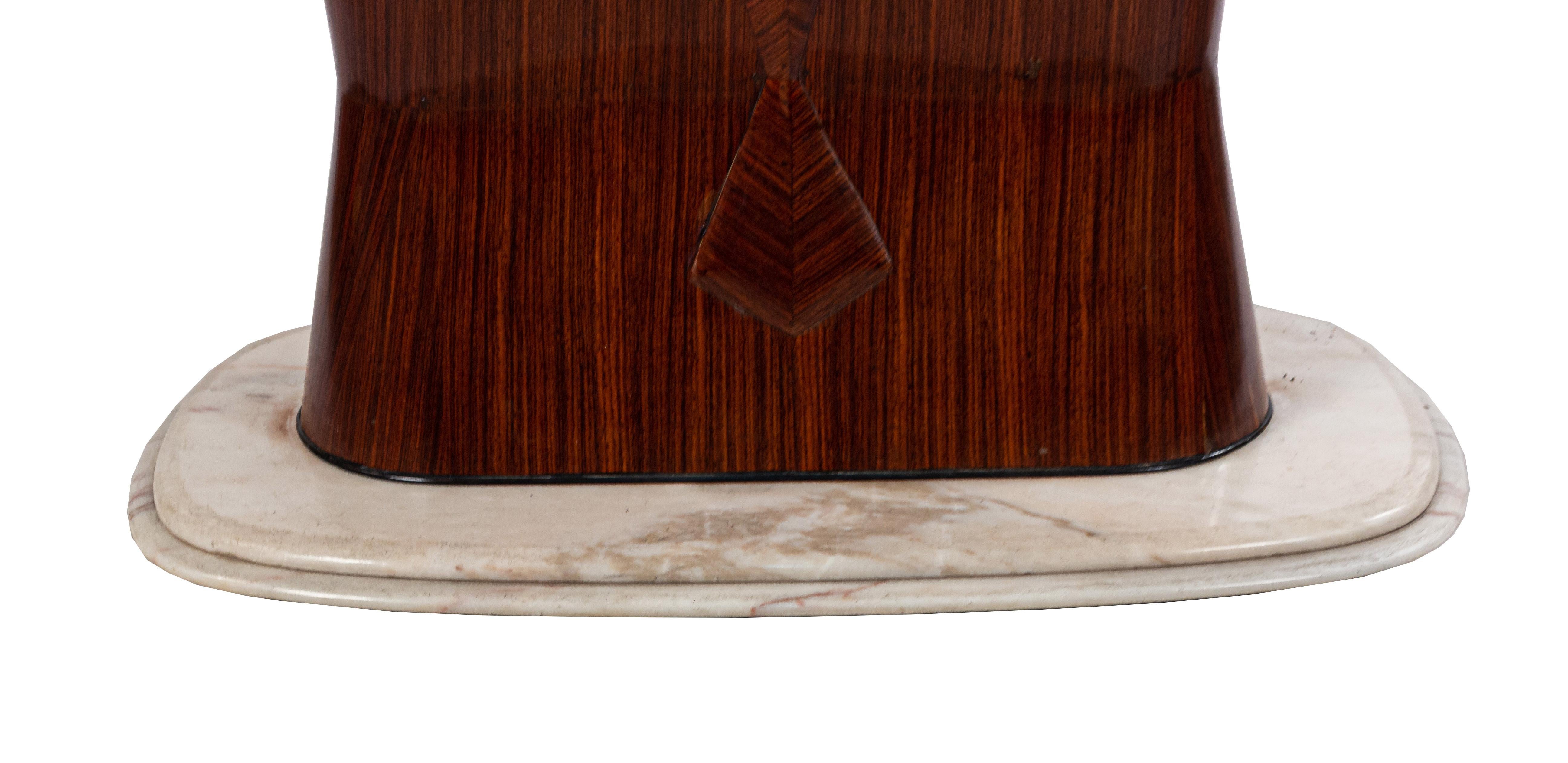 Vittorio Dassi Italian Midcentury Parchment and Rosewood Dining Table For Sale 4