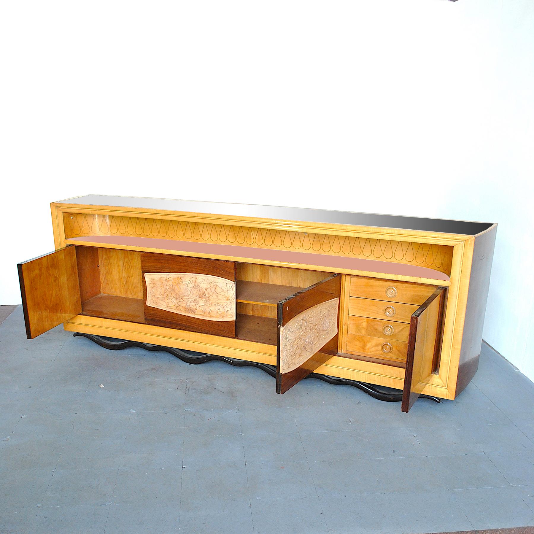 Vittorio Dassi Italian Mid Century Sideboard Credenza Cabinet, 40s 5