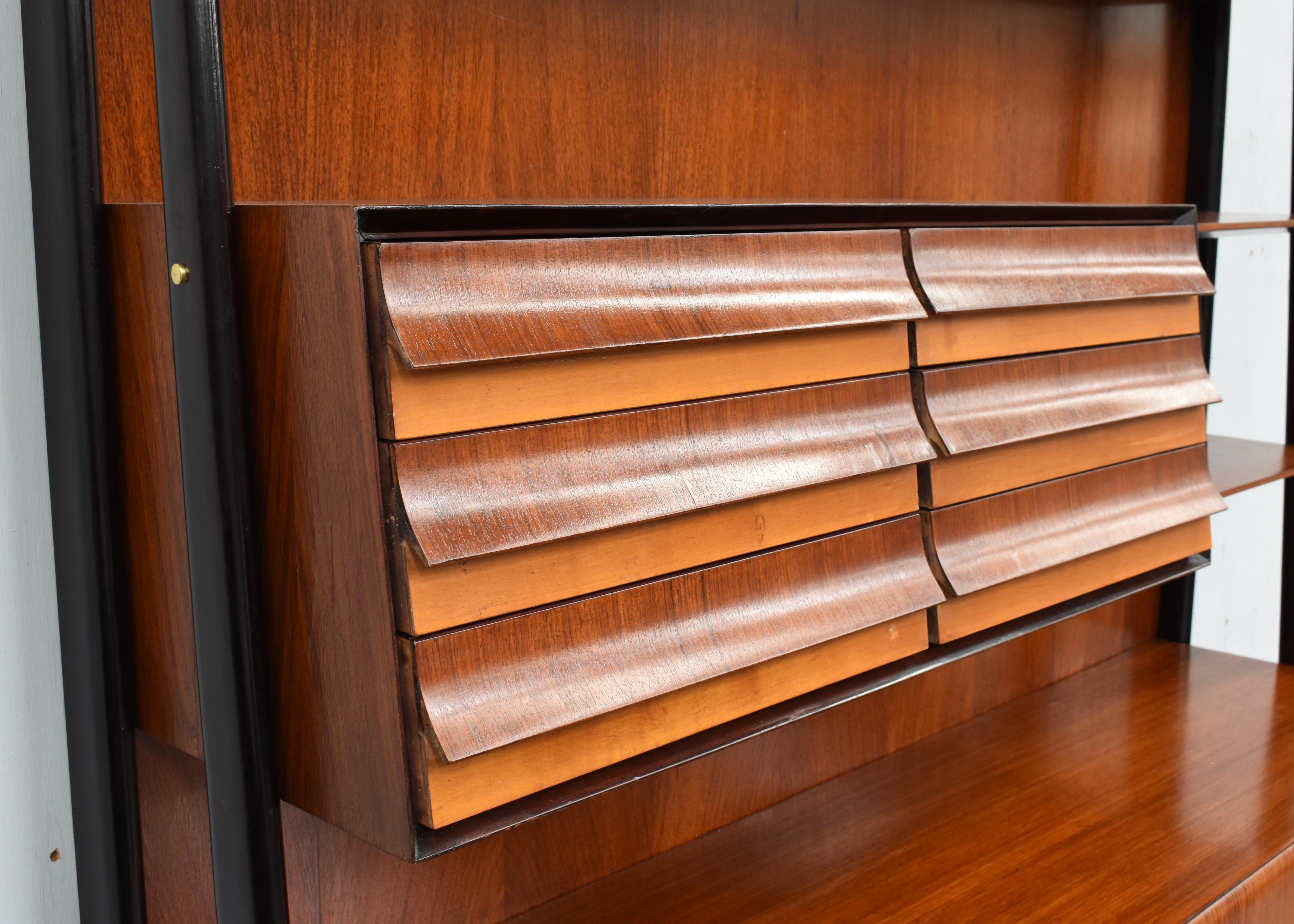 Vittorio Dassi Italian Monumental Wall Unit for Mobili Cantù, Italy, 1950s For Sale 6
