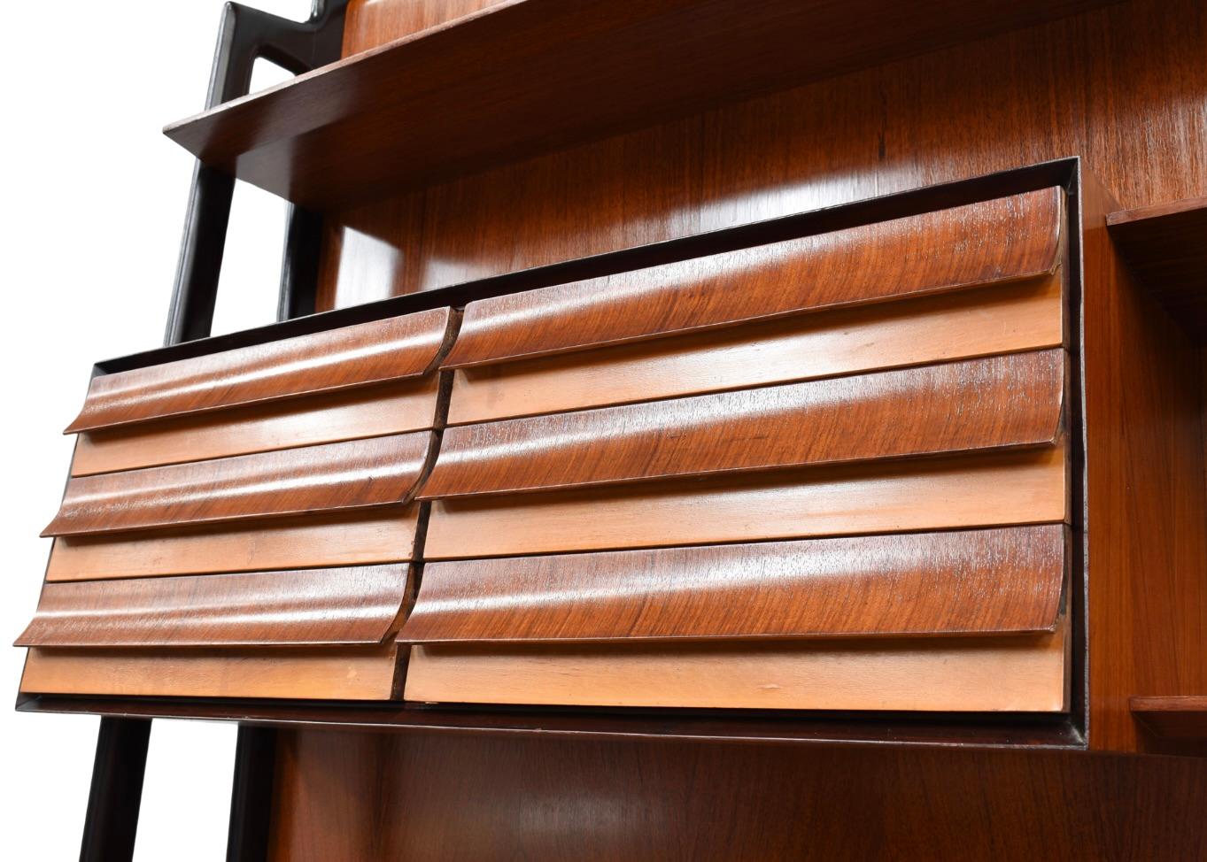 Vittorio Dassi Italian Monumental Wall Unit for Mobili Cantù, Italy, 1950s For Sale 8