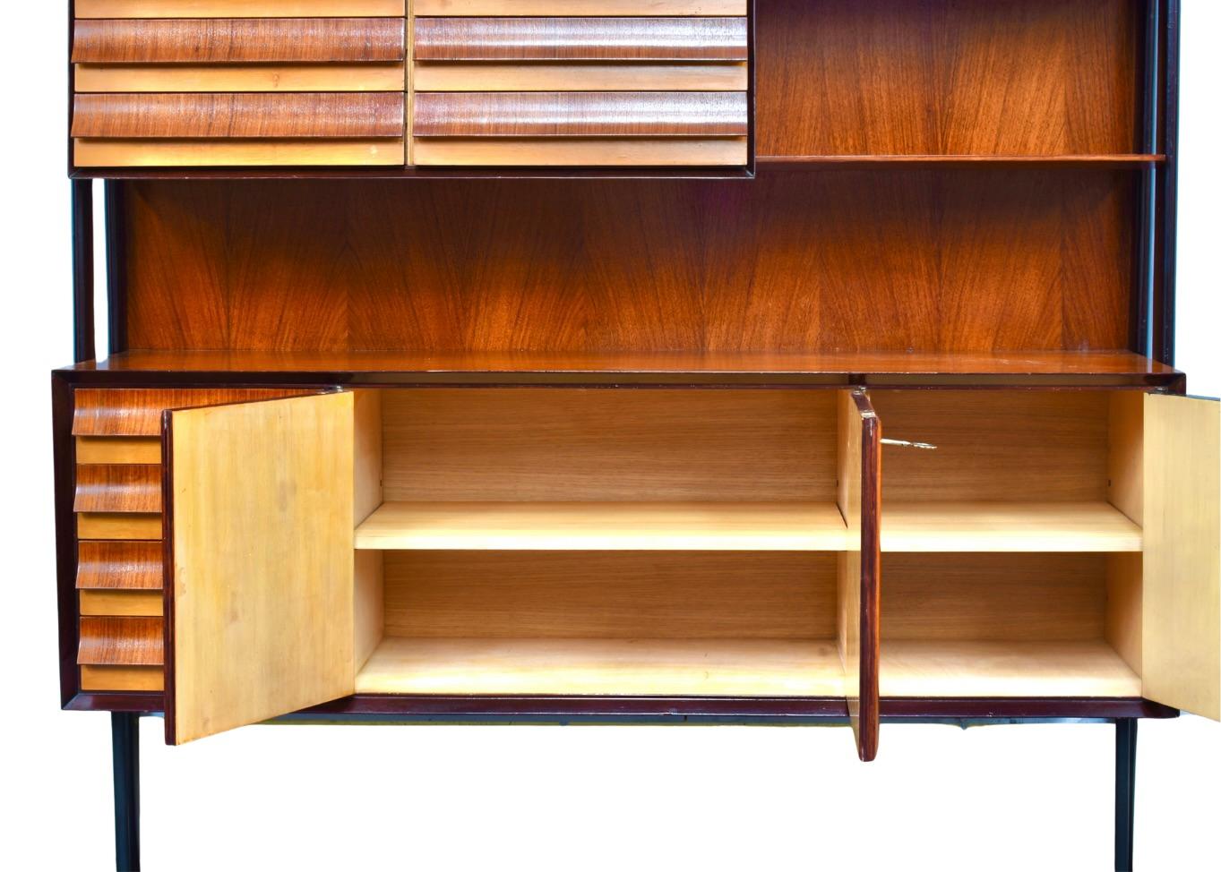 Vittorio Dassi Italian Monumental Wall Unit for Mobili Cantù, Italy, 1950s For Sale 9