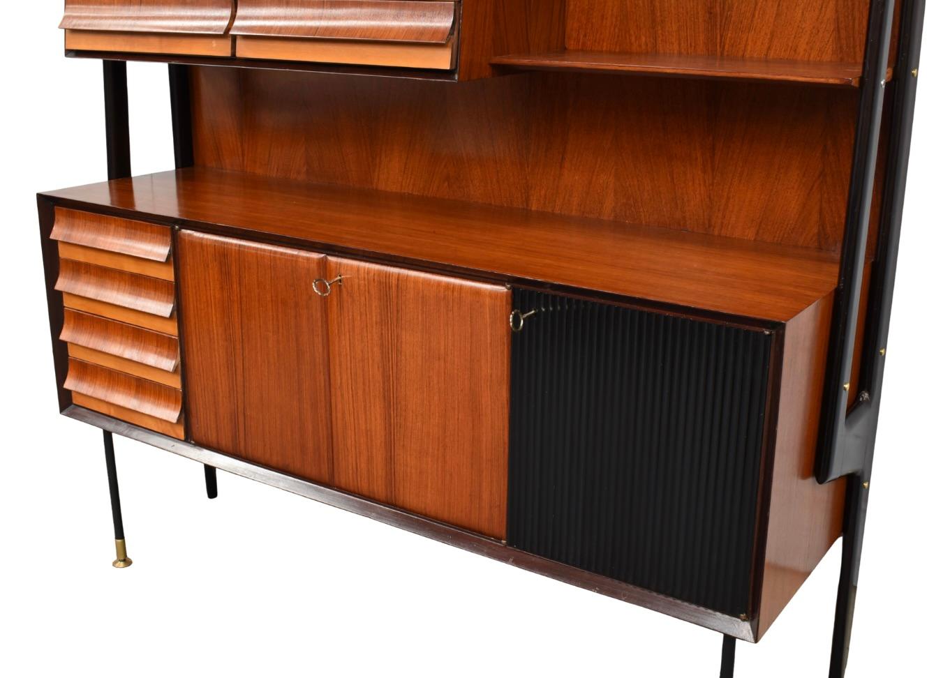Vittorio Dassi Italian Monumental Wall Unit for Mobili Cantù, Italy, 1950s For Sale 2