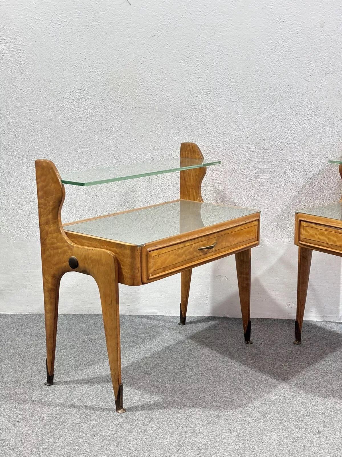 Mid-20th Century Vittorio Dassi La Permanente Cantù Pair Of Nightstands 1950's Design Modernism
