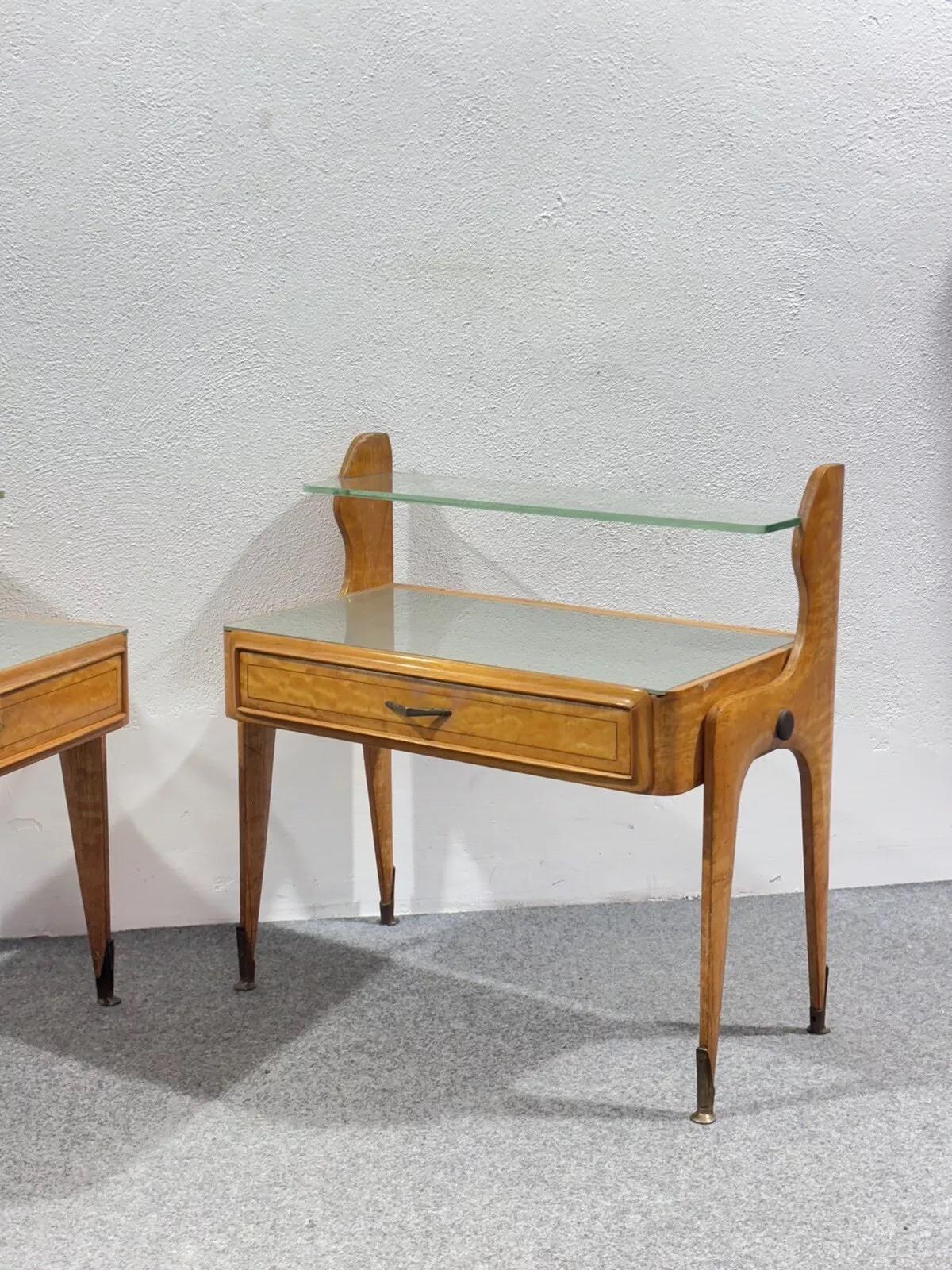 Brass Vittorio Dassi La Permanente Cantù Pair Of Nightstands 1950's Design Modernism