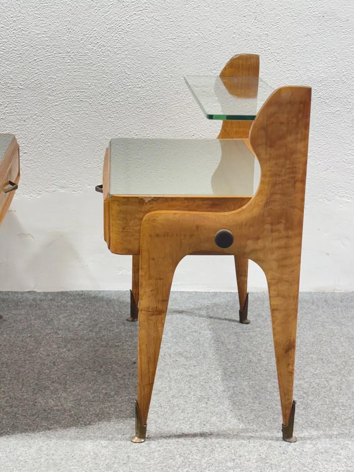 Vittorio Dassi La Permanente Cantù Pair Of Nightstands 1950's Design Modernism 1
