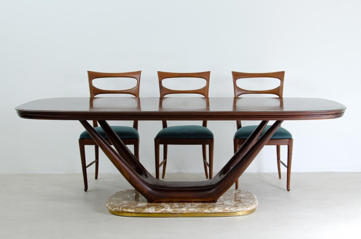 Art Deco Vittorio Dassi, Large Mahogany Table  For Sale