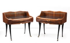 Vittorio Dassi Mahogany, Burl Nightstands