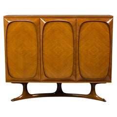 Vittorio Dassi Mid-Century Italian Three-Door Mahogany Credenza