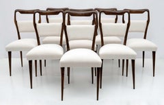 Vittorio Dassi Chaises de salle à manger italiennes modernes du milieu du siècle dernier, années 1950, ensemble de huit pièces