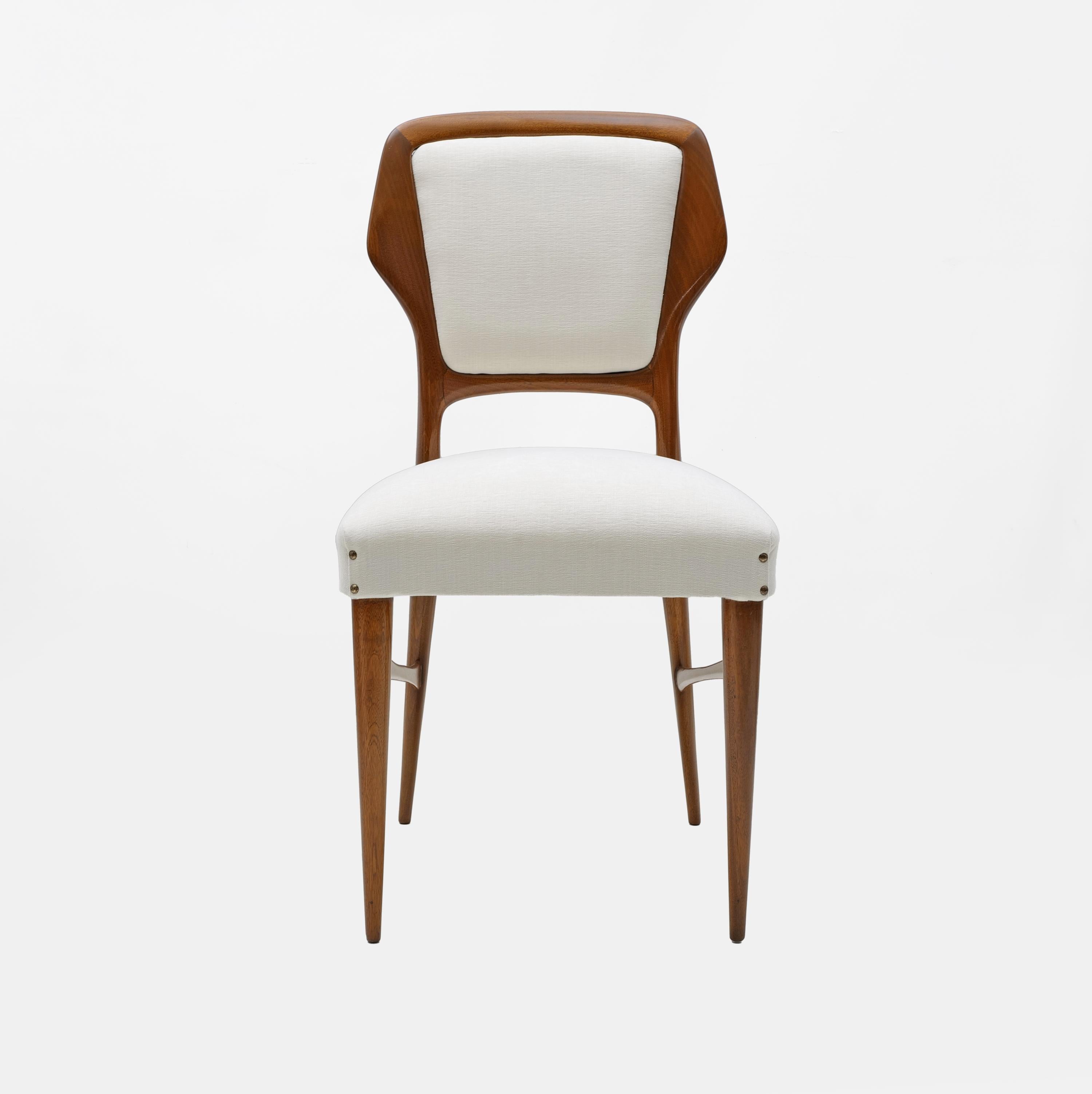 Vittorio Dassi Mid-Century Modern Italian Dinning Chairs, 1950s, Set of Four (Mitte des 20. Jahrhunderts) im Angebot