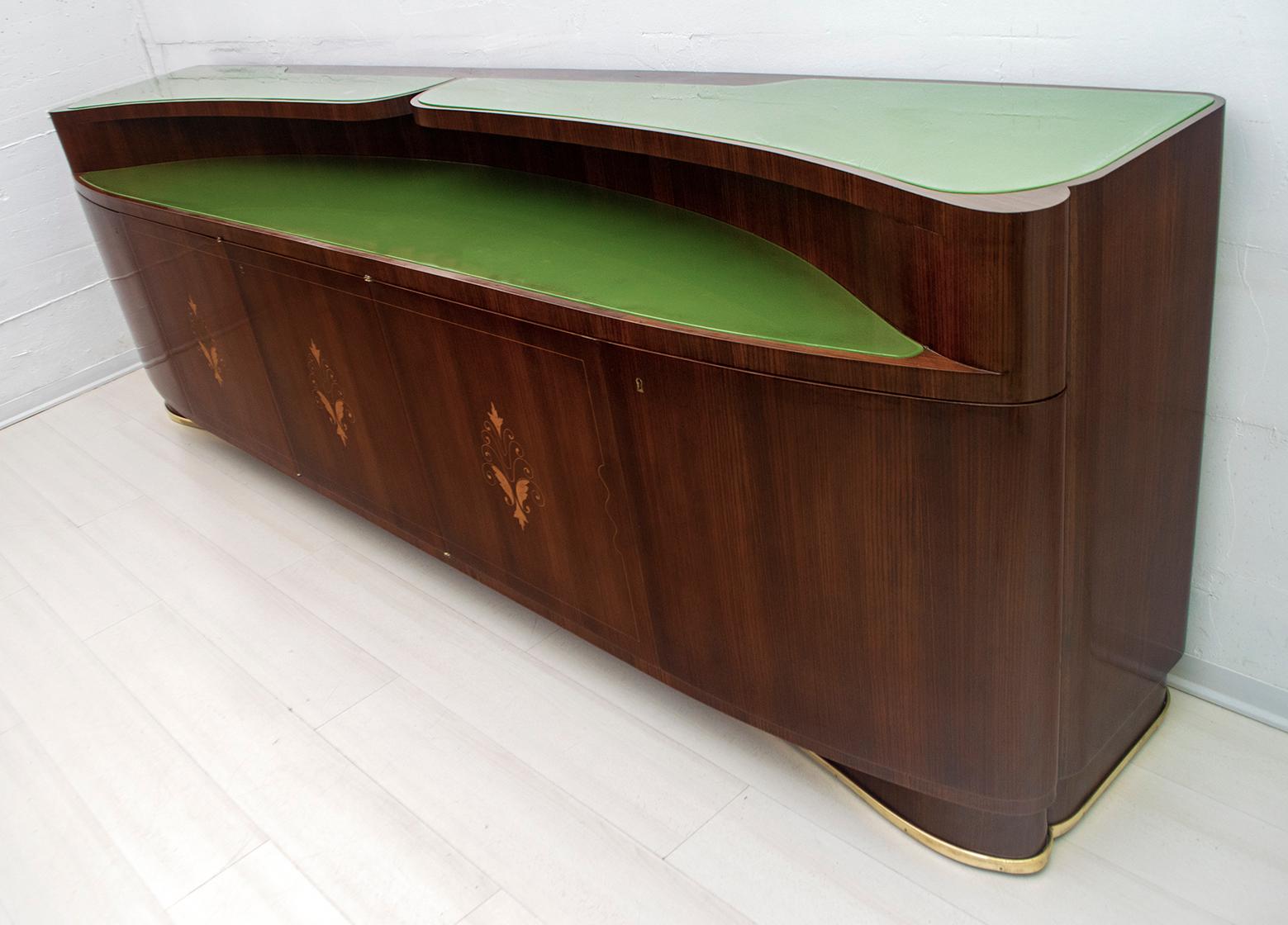 Vittorio Dassi Mid-Century Modern Italian Rosewood and Maple Inlay Sideboard 8
