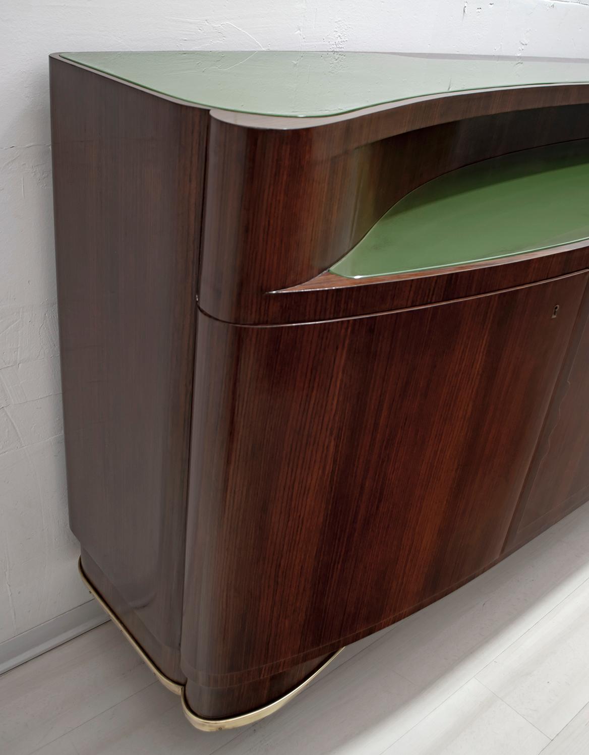 Vittorio Dassi Mid-Century Modern Italian Rosewood and Maple Inlay Sideboard 10