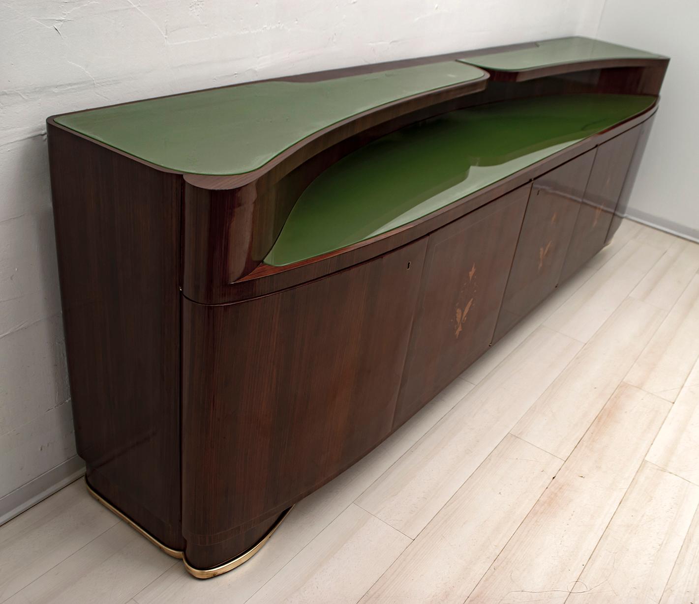 Vittorio Dassi Mid-Century Modern Italian Rosewood and Maple Inlay Sideboard 2