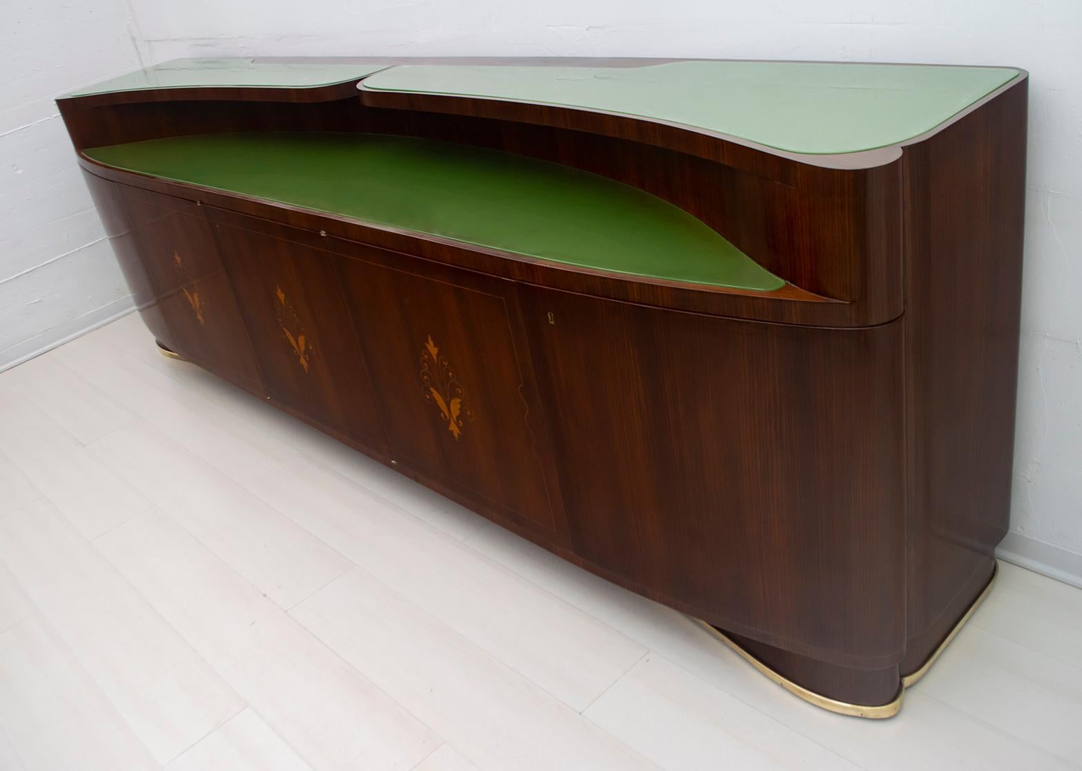 Vittorio Dassi Mid-Century Modern Italian Rosewood and Maple Inlay Sideboard 3