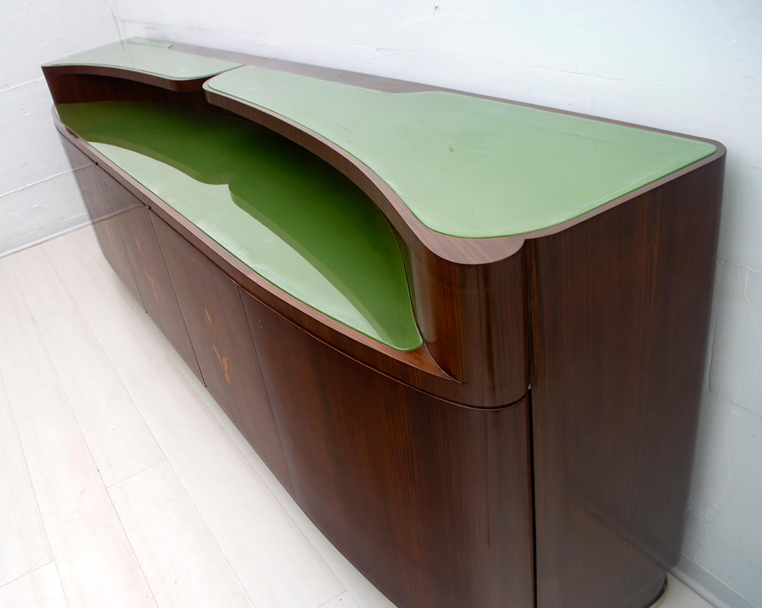 Vittorio Dassi Mid-Century Modern Italian Rosewood and Maple Inlay Sideboard 4