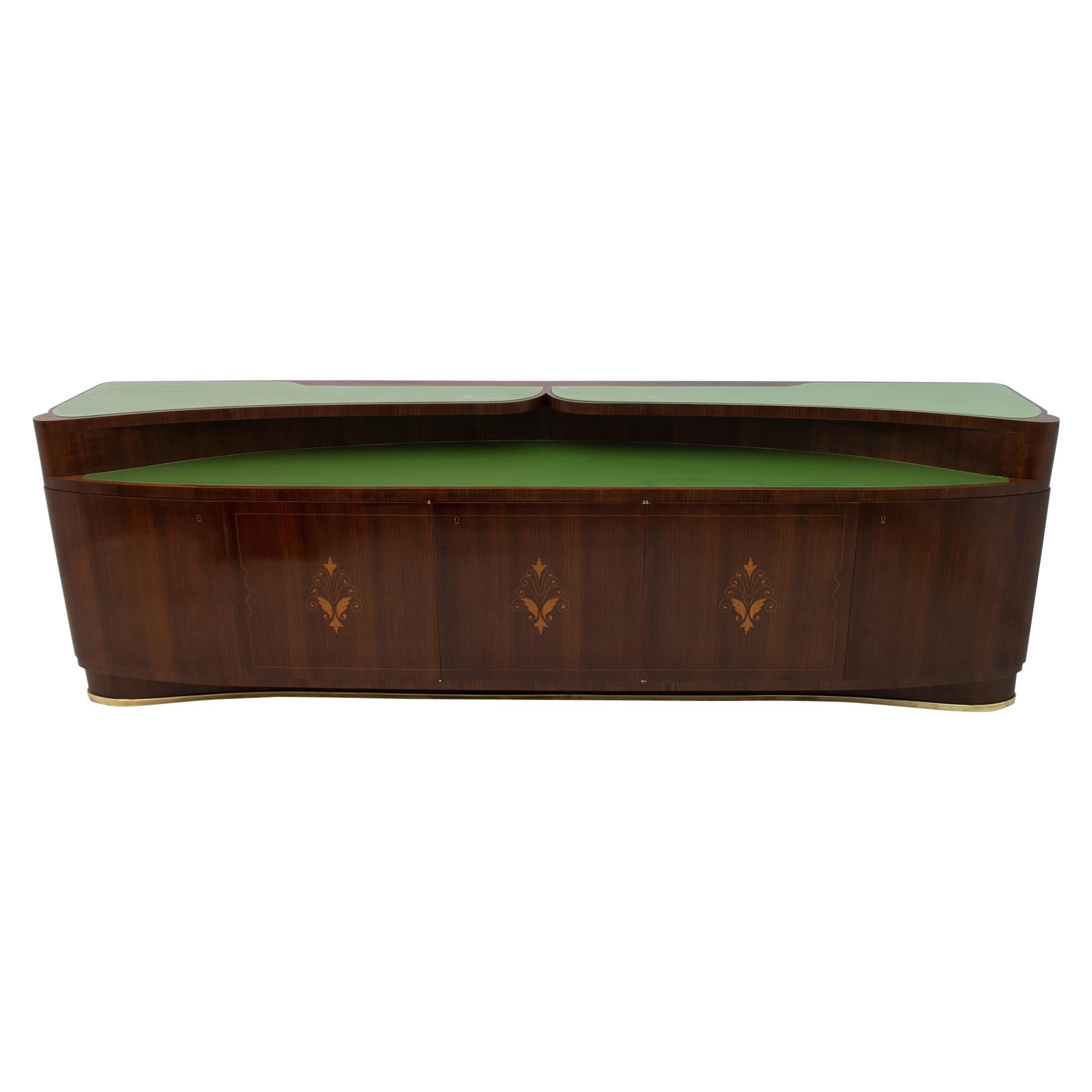 Vittorio Dassi Mid-Century Modern Italian Rosewood and Maple Inlay Sideboard